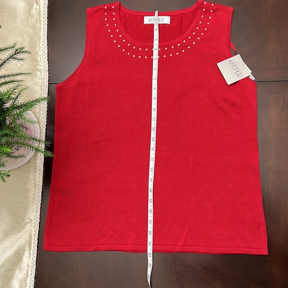 Kasper Sleeveless Top Size Large Color Fire Red - Picture 3 of 4
